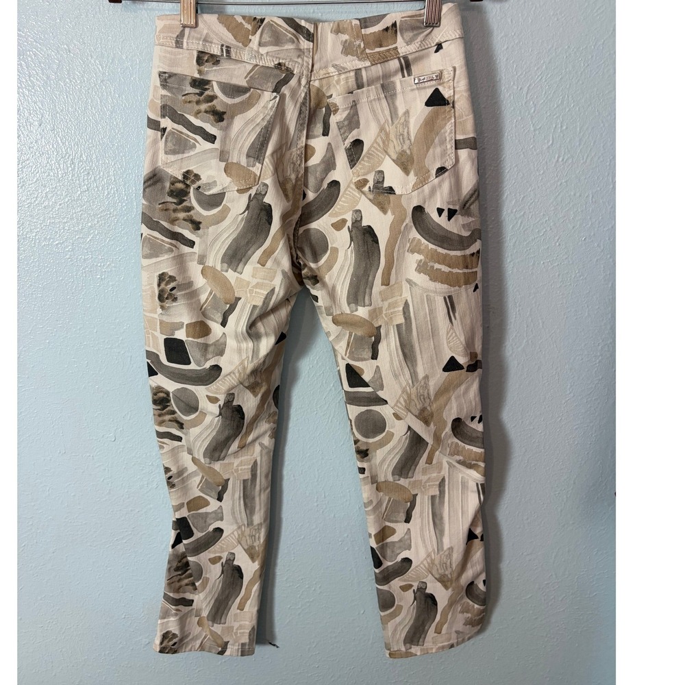 Joseph Ribkoff Jeans Womens 6 Abstract Brushstroke Print Cropped Pants Artsy